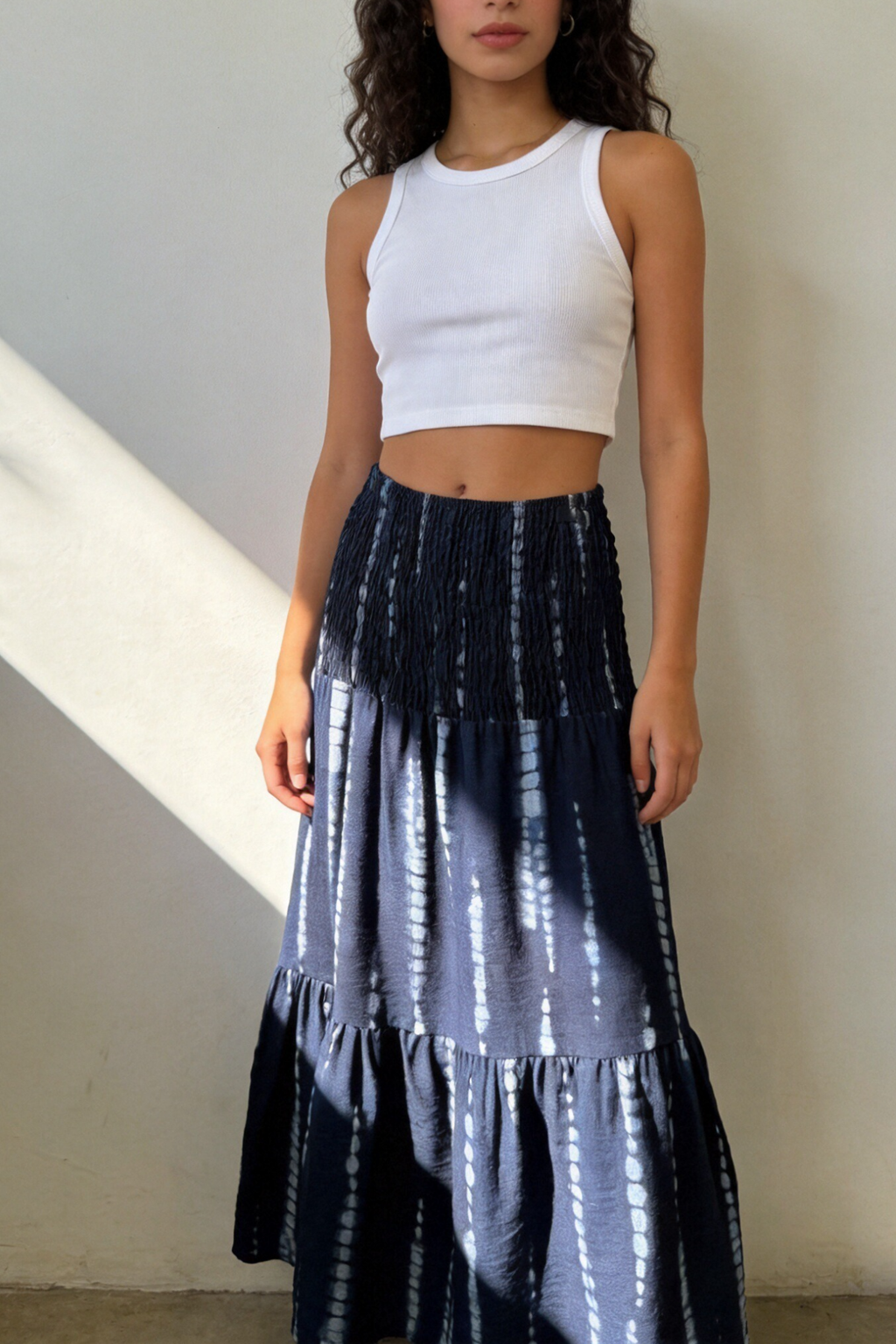 Falda Midi Mujer Tie Dye Viscosa Fluida Cintura Elástica | Armonias Teen
