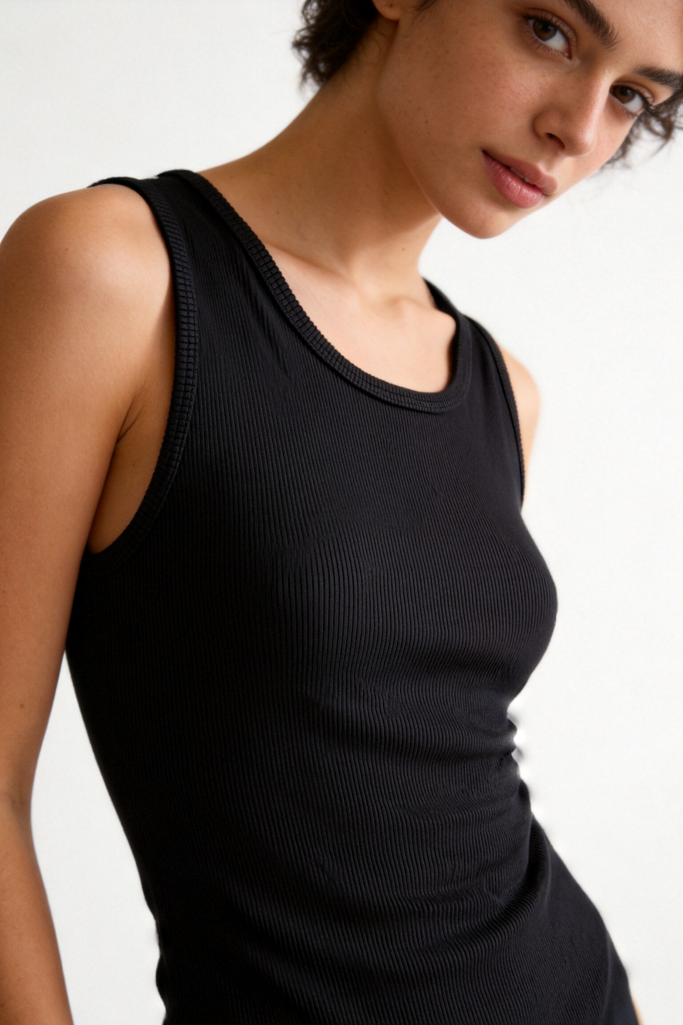 Top Mujer Canalé Algodón Sin Mangas Cuello Redondo Elástico | Armonias