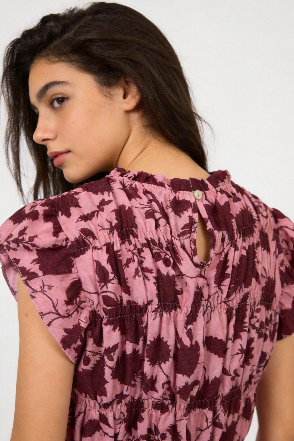 Top Mujer Viscosa Fluido Sin Mangas Estampado Floral Cuello Redondo | Armonias Teen