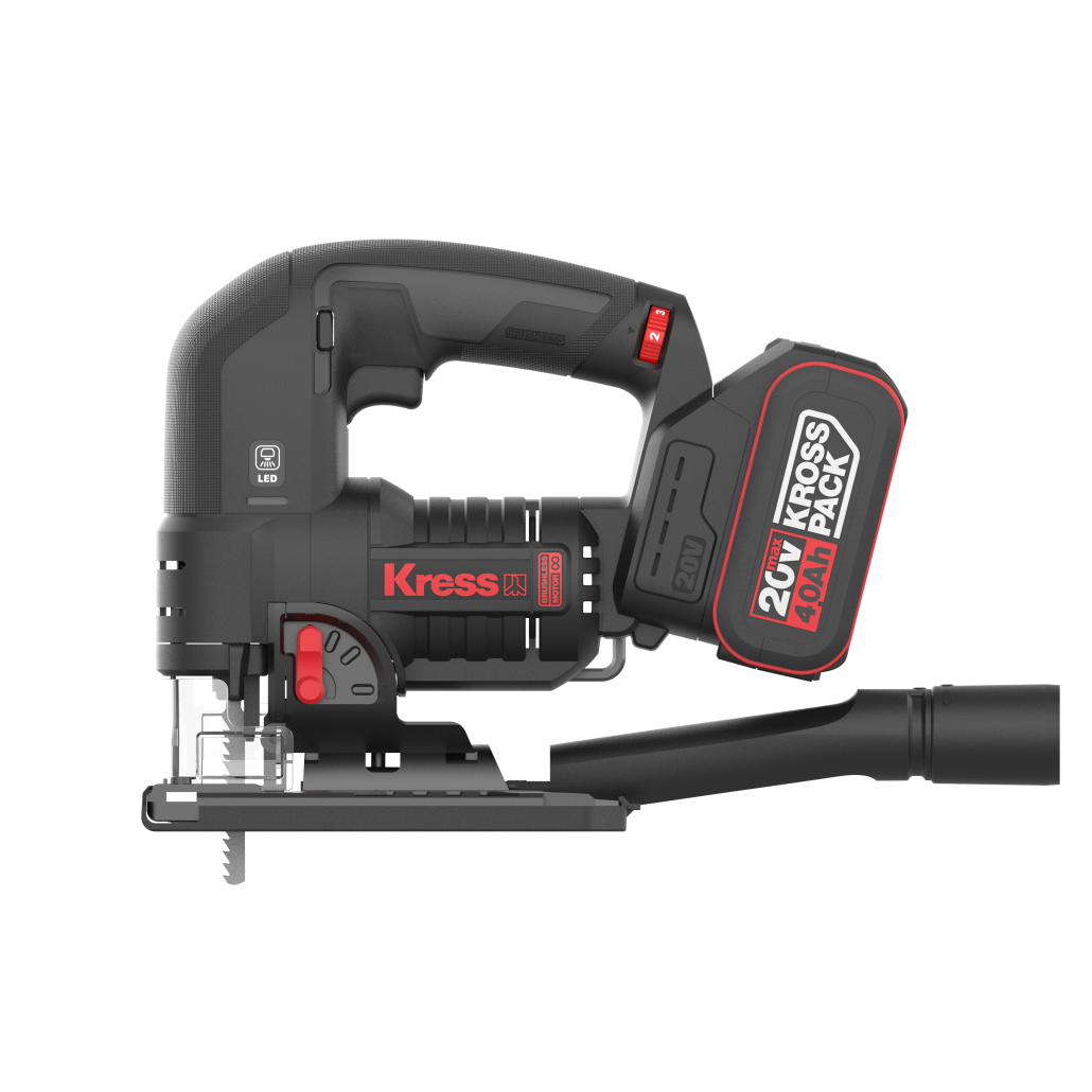 Serra Tico Tico Profissional Kress 20V Kue26 + 2 Baterias 20V 4.0Ah + Carregador + Mala