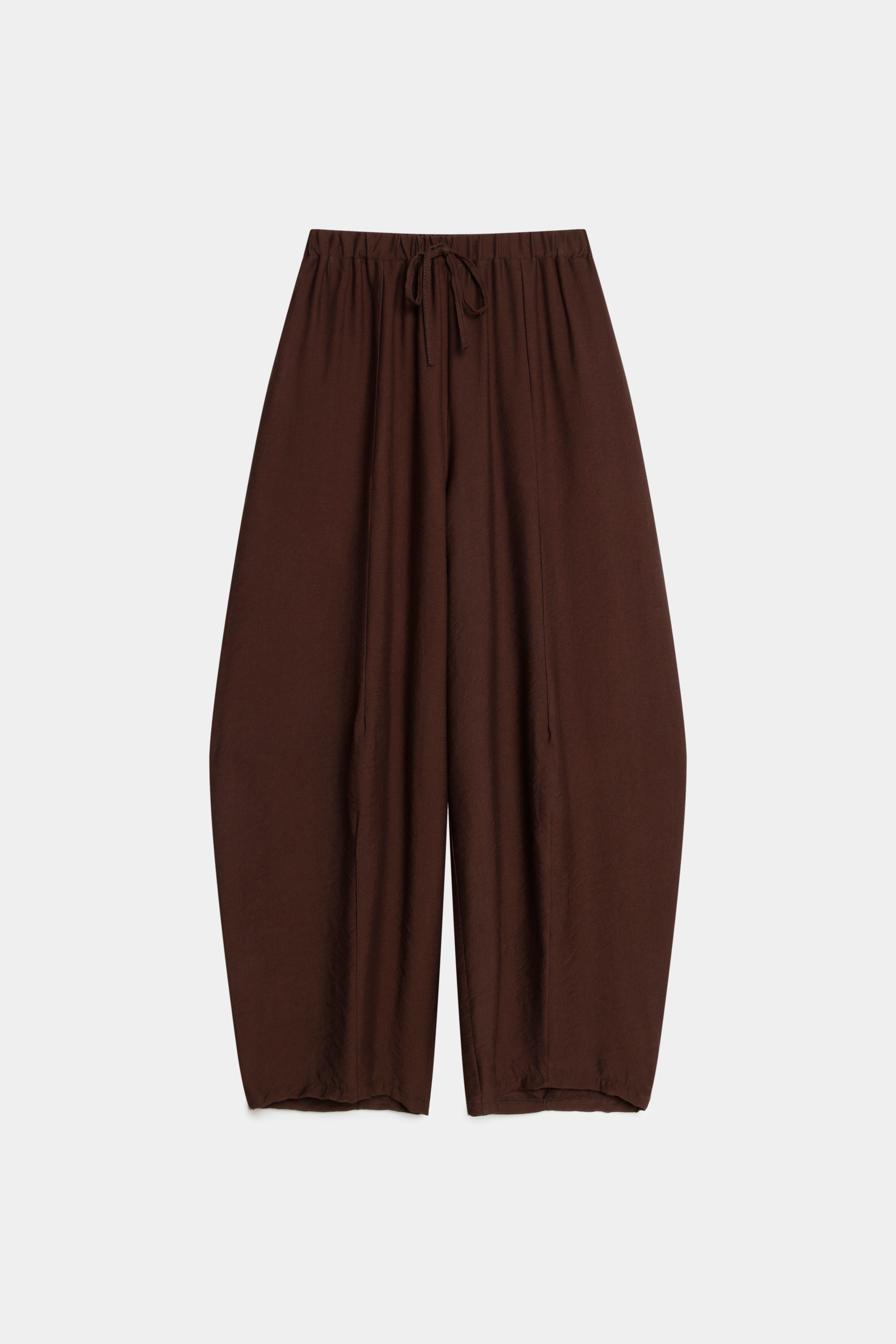 Pantalón Mujer Tiro Alto Viscosa Fluido Cintura Elástica con Lazada | Armonias