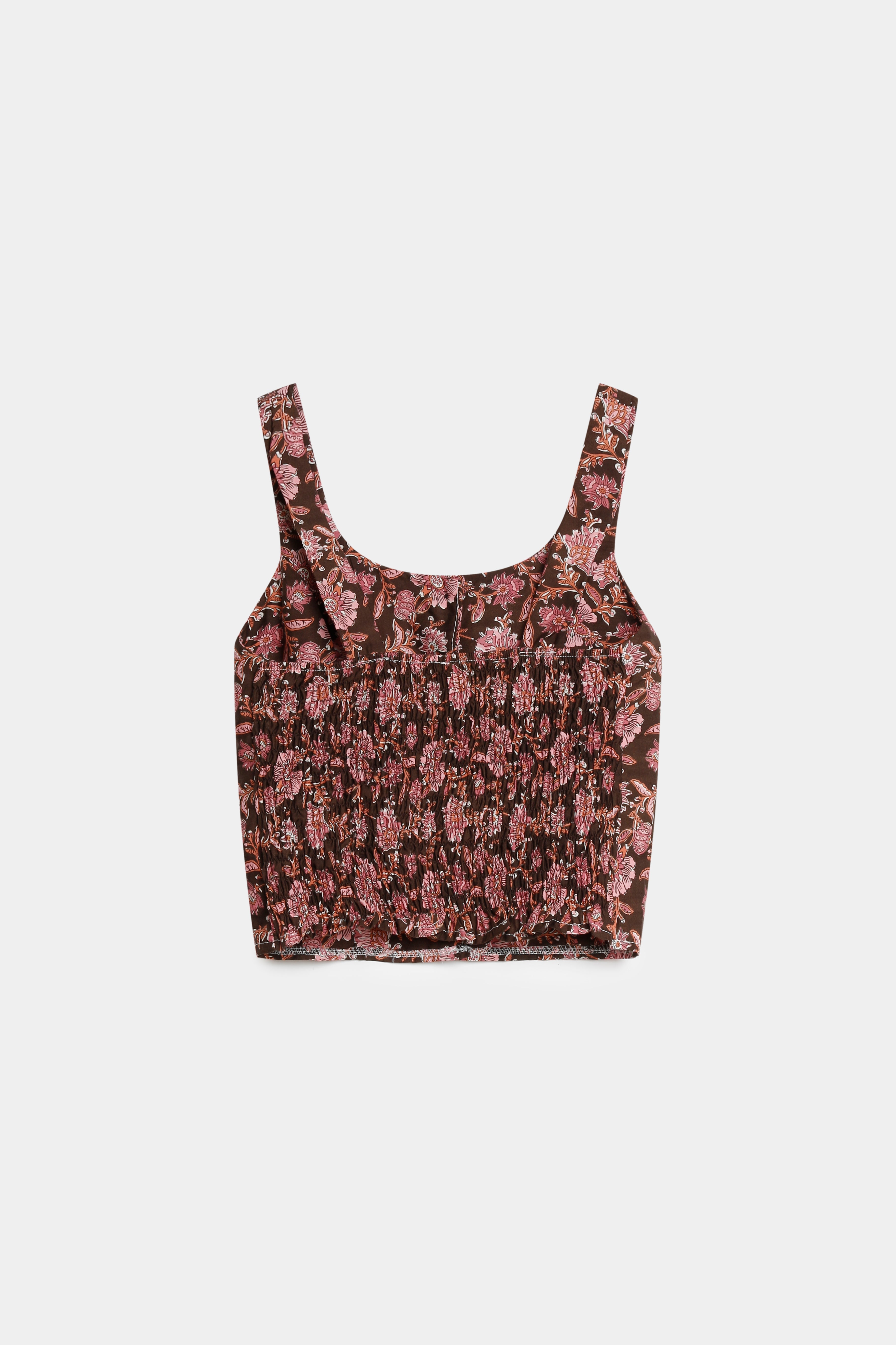 Top Corto Mujer Algodón 100% Tirantes Anchos con Botones Escote Redondo | Armonias Teen
