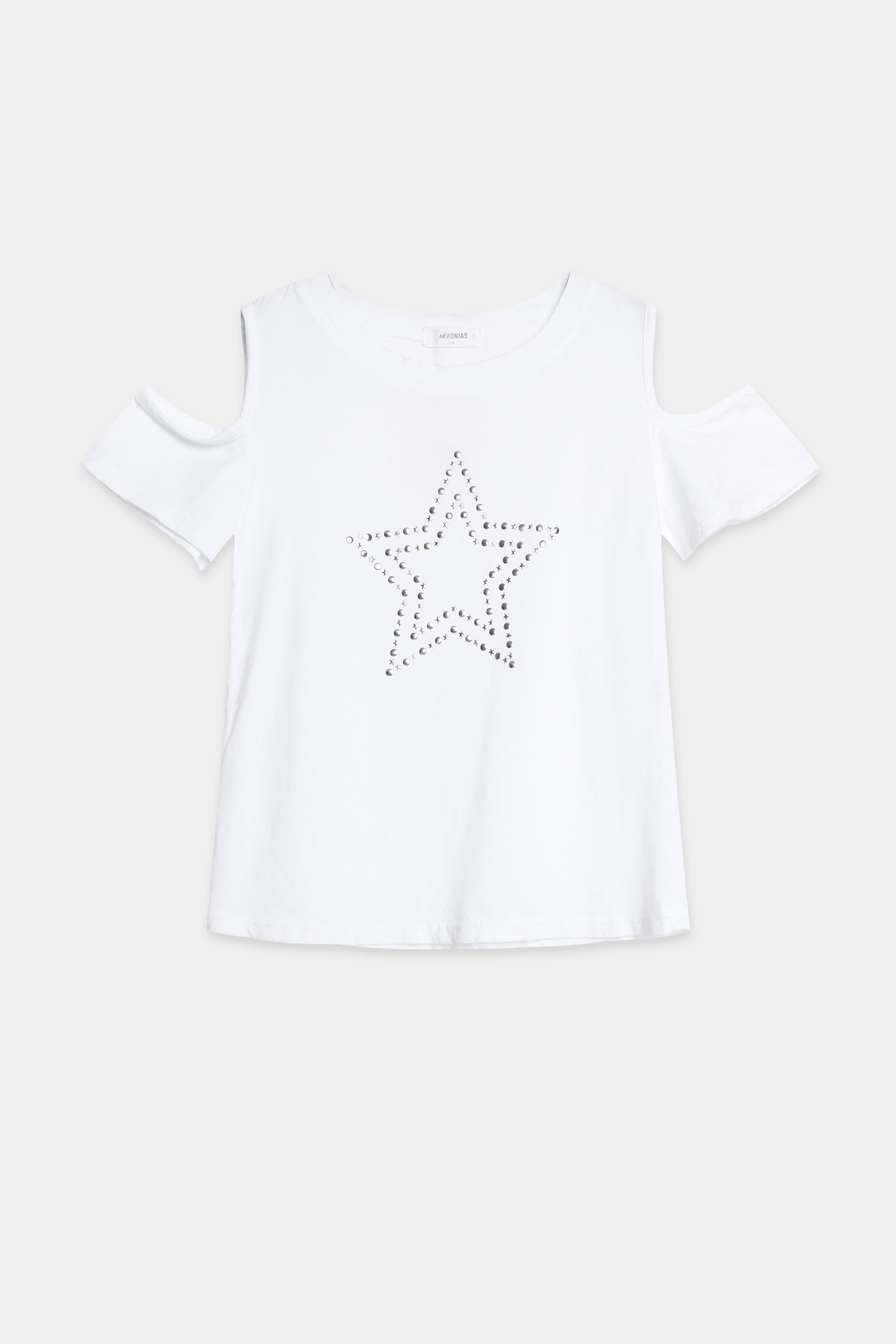 Camiseta Mujer Algodón Manga Corta Hombros Descubiertos con Estrella | Armonias Teen