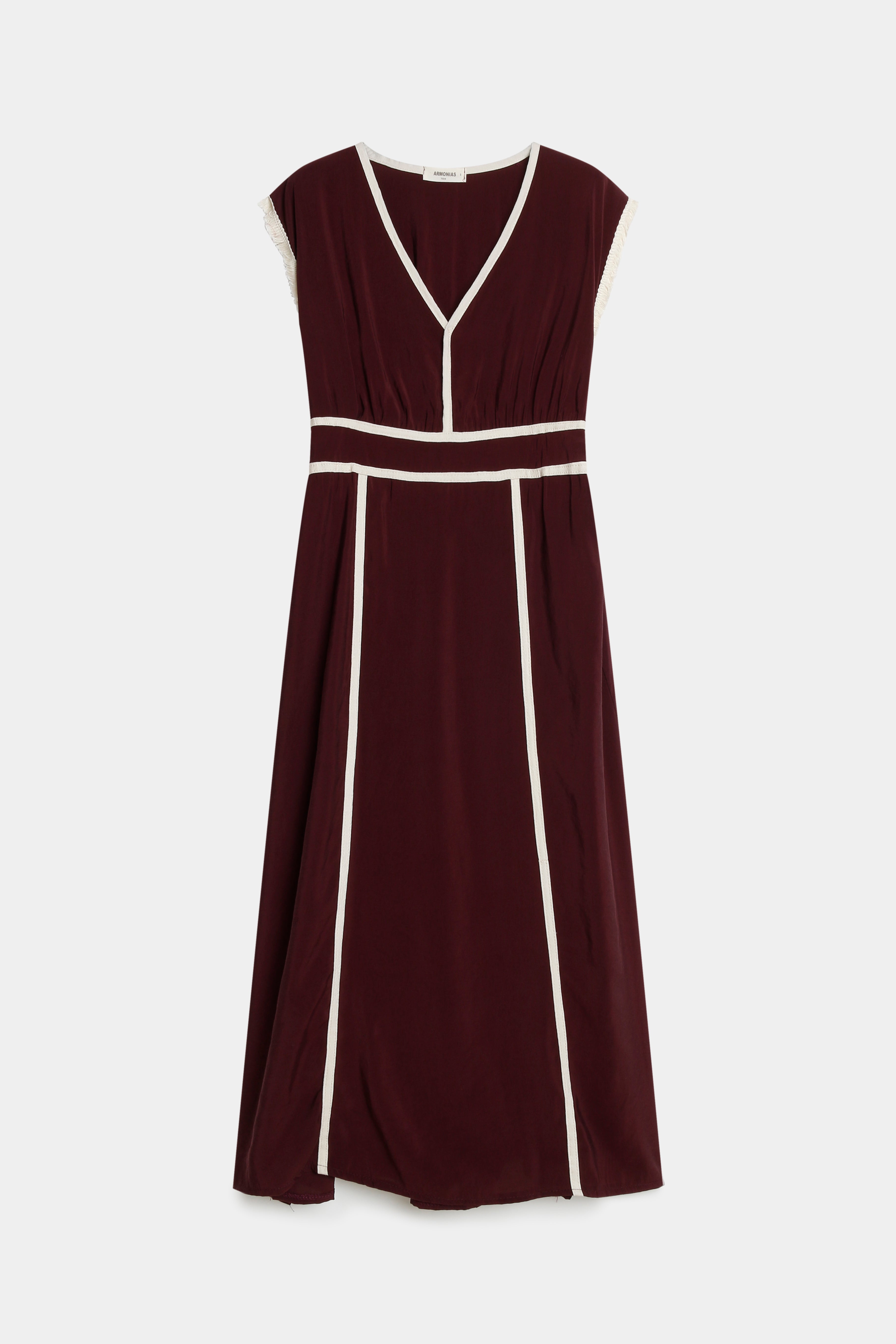 Vestido Midi Mujer Viscosa Fluido Escote Pico Cintura Elástica | Armonias Teen