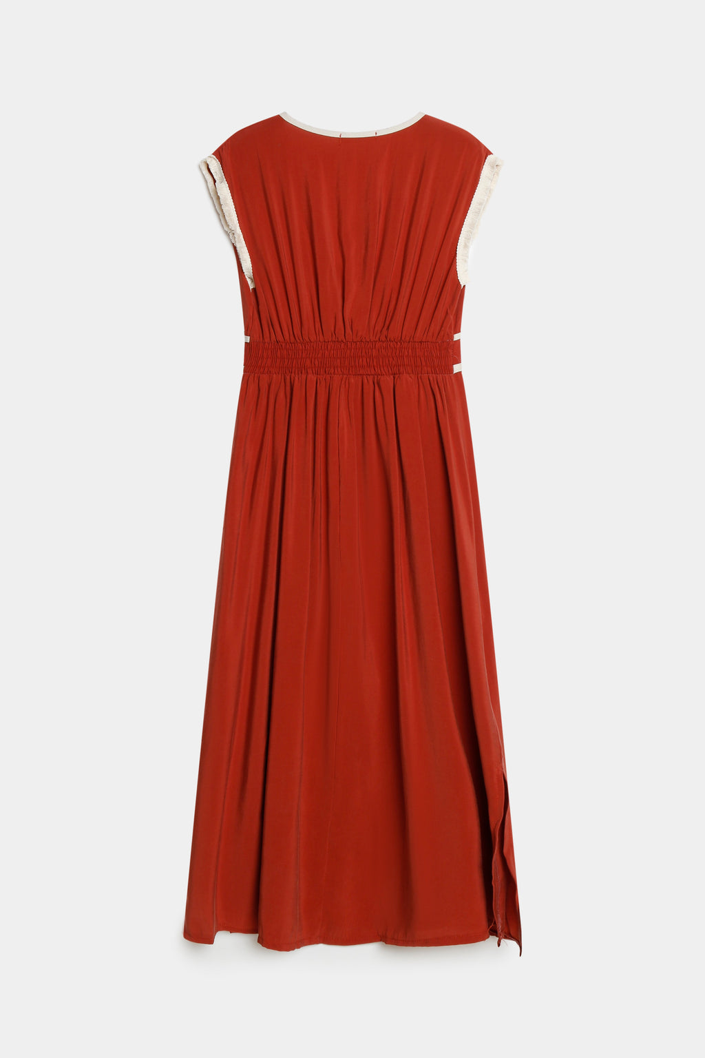 Vestido Midi Mujer Viscosa Fluido Escote Pico Cintura Elástica | Armonias Teen