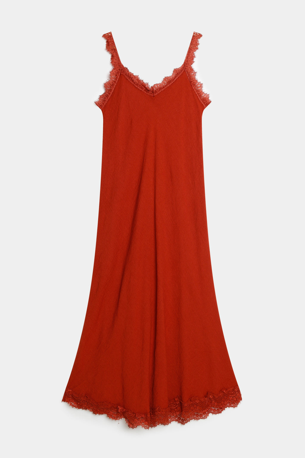 Vestido Largo Mujer Encaje Viscosa Escote Pico con Tirantes | Armonias