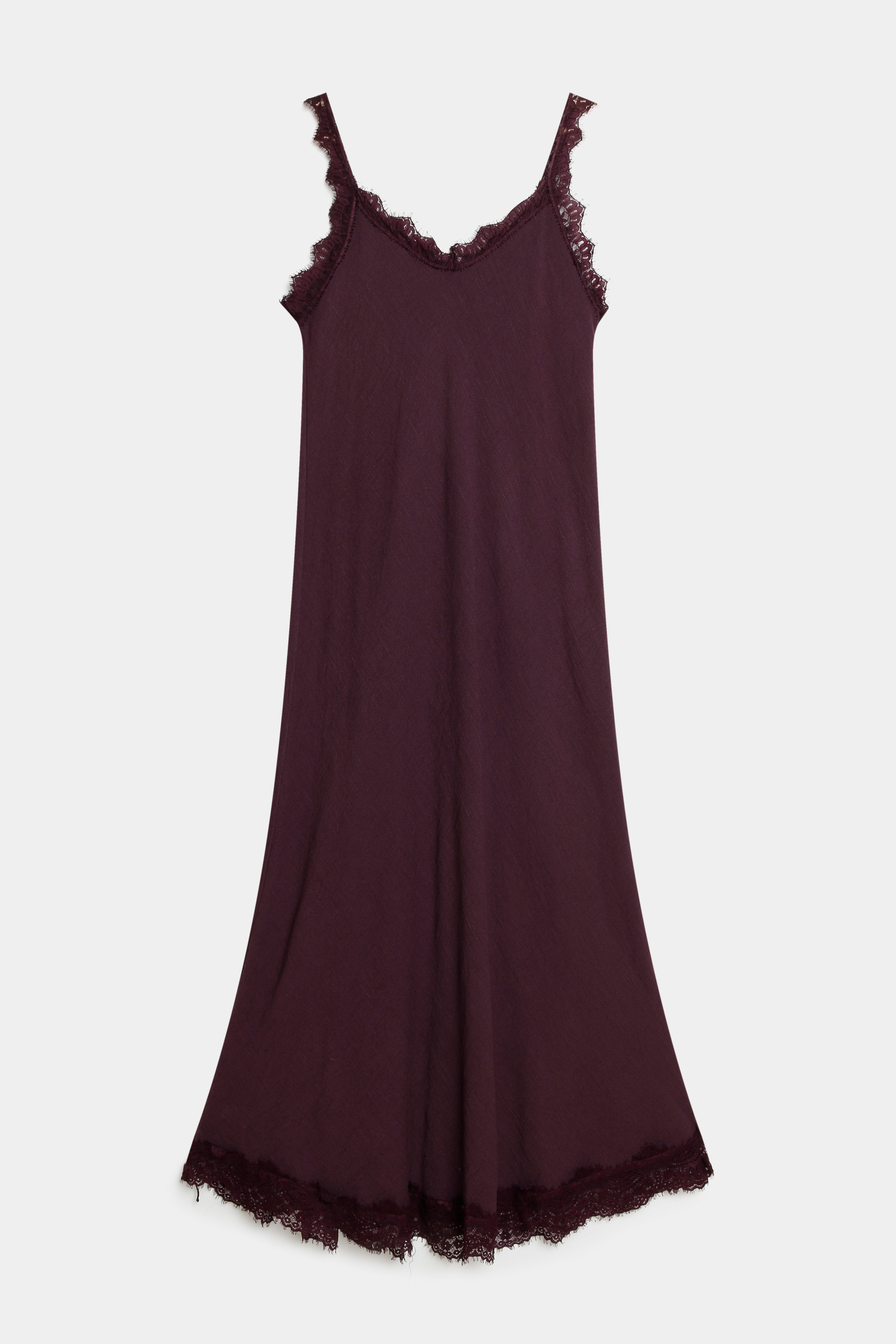Vestido Largo Mujer Encaje Viscosa Escote Pico con Tirantes | Armonias
