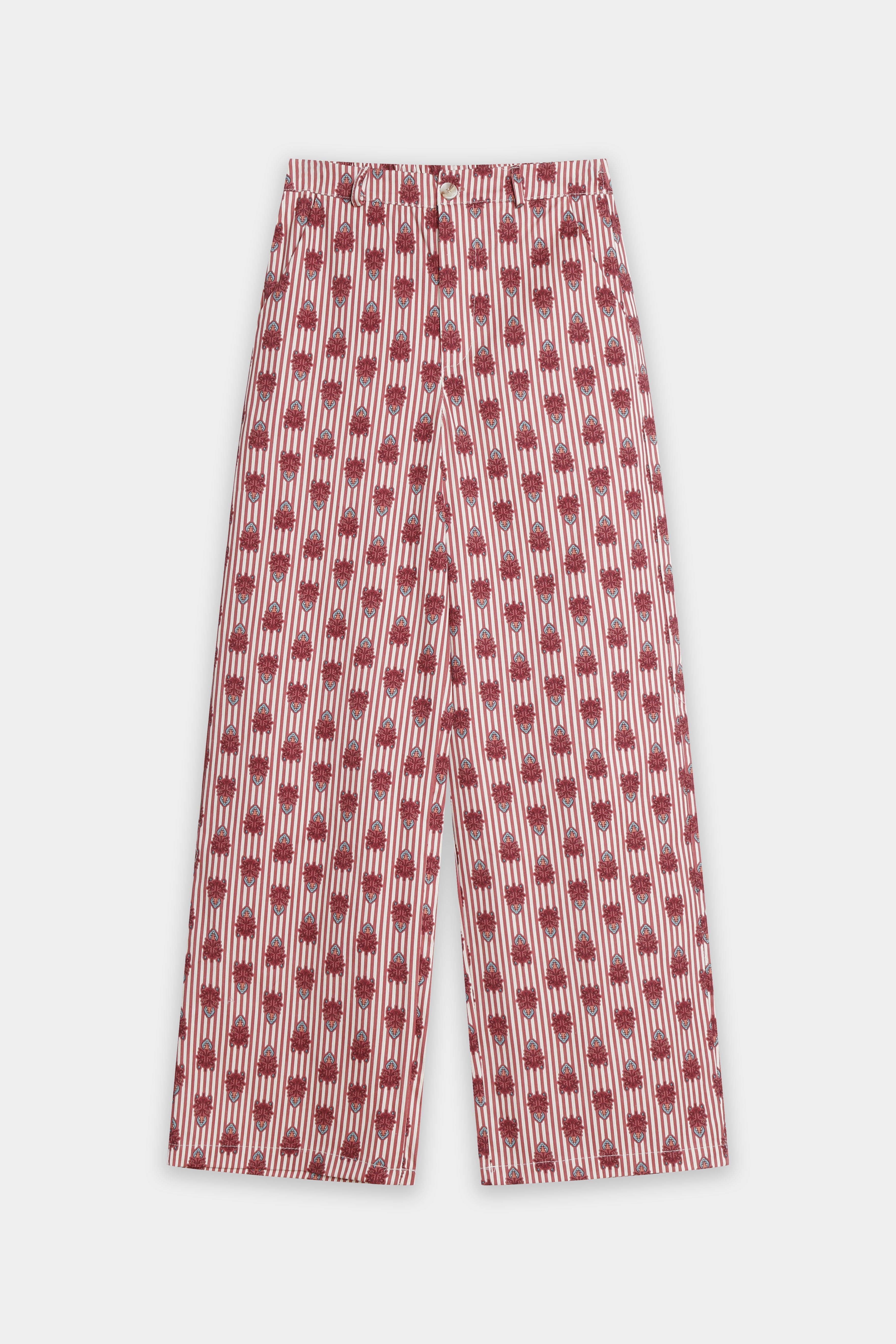 Pantalón Recto Mujer Algodón Estampado Tiro Medio Cintura Elástica | Armonias Teen