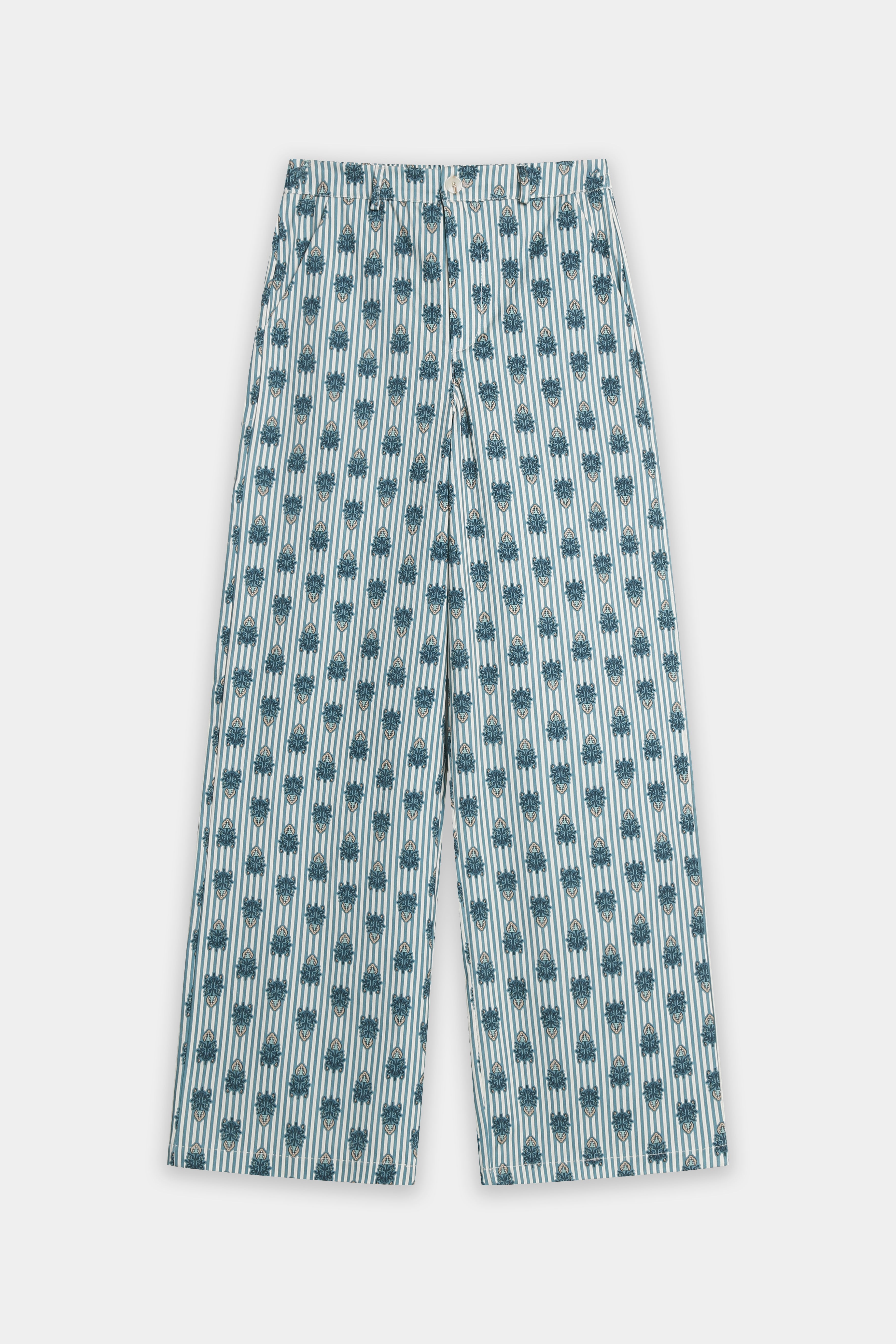 Pantalón Recto Mujer Algodón Estampado Tiro Medio Cintura Elástica | Armonias Teen