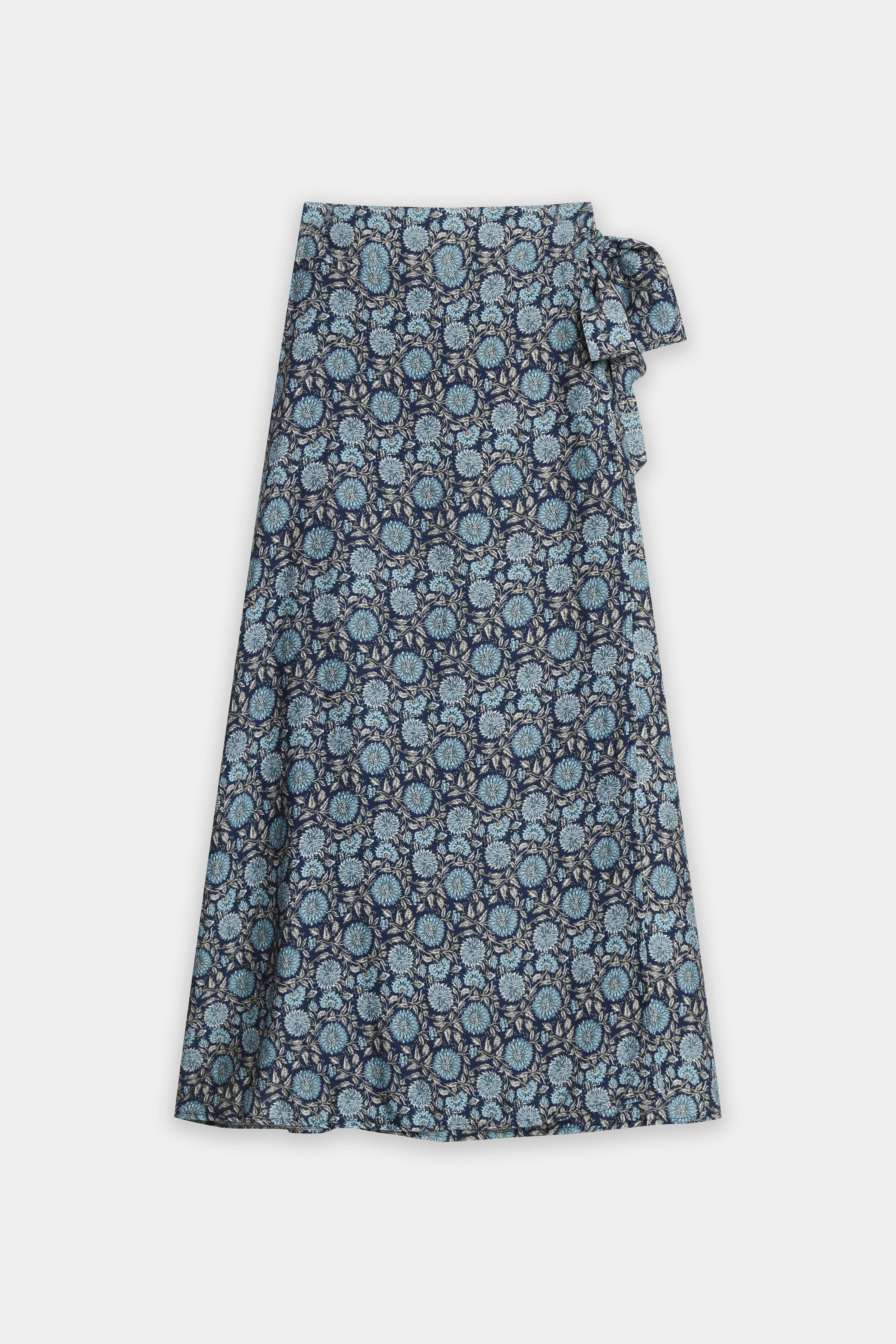 Falda Midi Mujer Cruzada Viscosa Estampada con Lazada Lateral | Armonias Teen