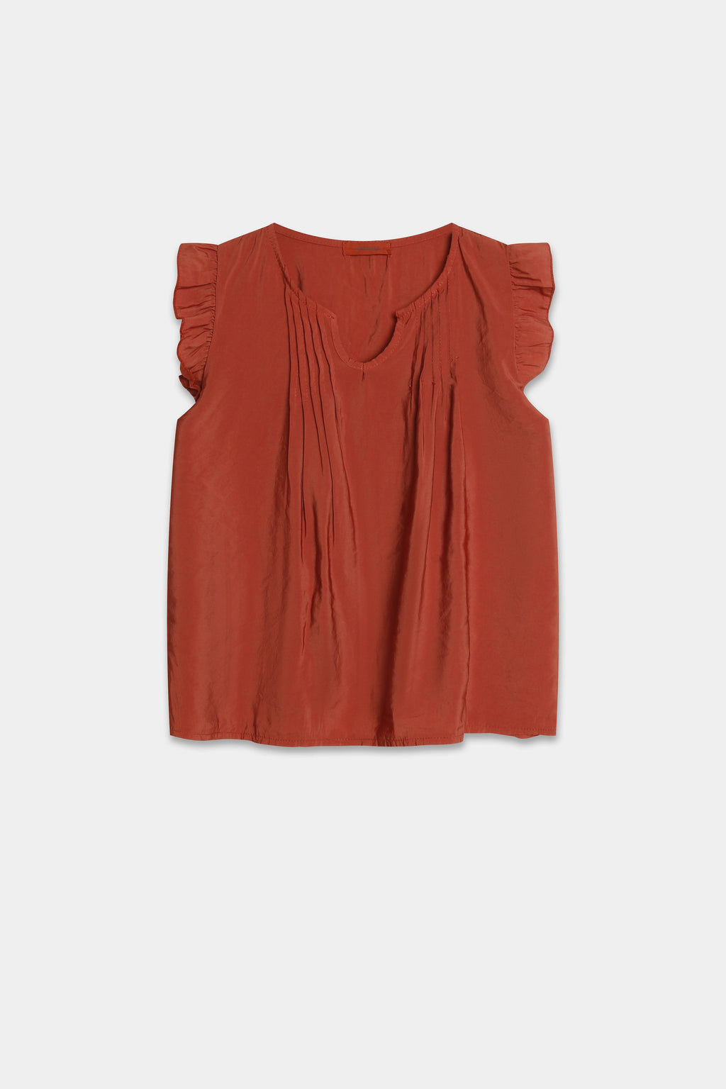 Blusa Mujer Viscosa Fluida Escote Pico con Volantes | Armonias
