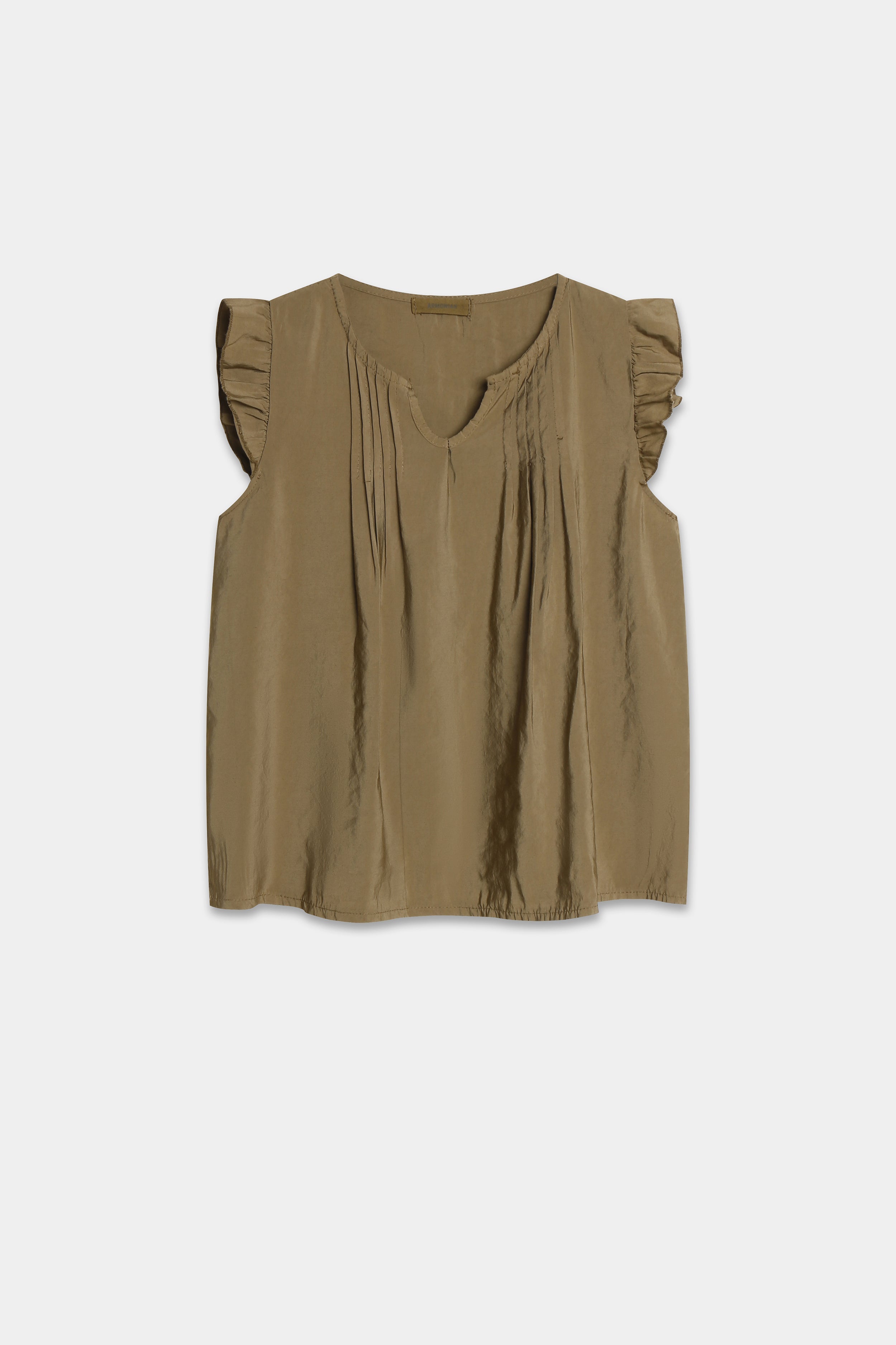 Blusa Mujer Viscosa Fluida Escote Pico con Volantes | Armonias