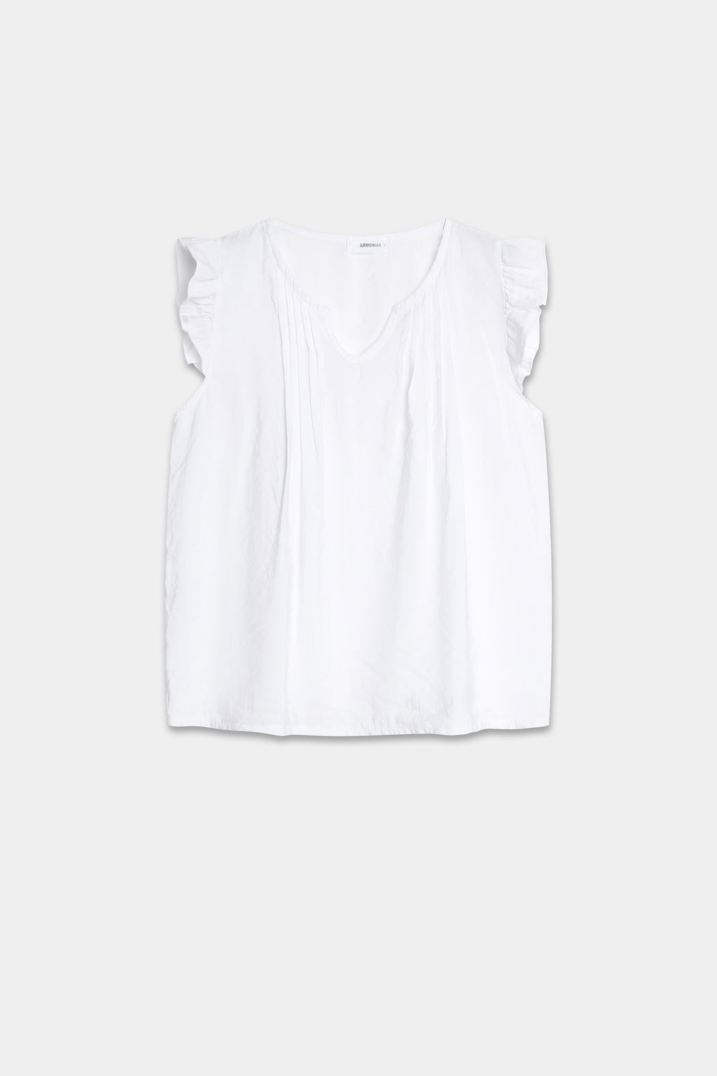Blusa Mujer Viscosa Fluida Escote Pico con Volantes | Armonias