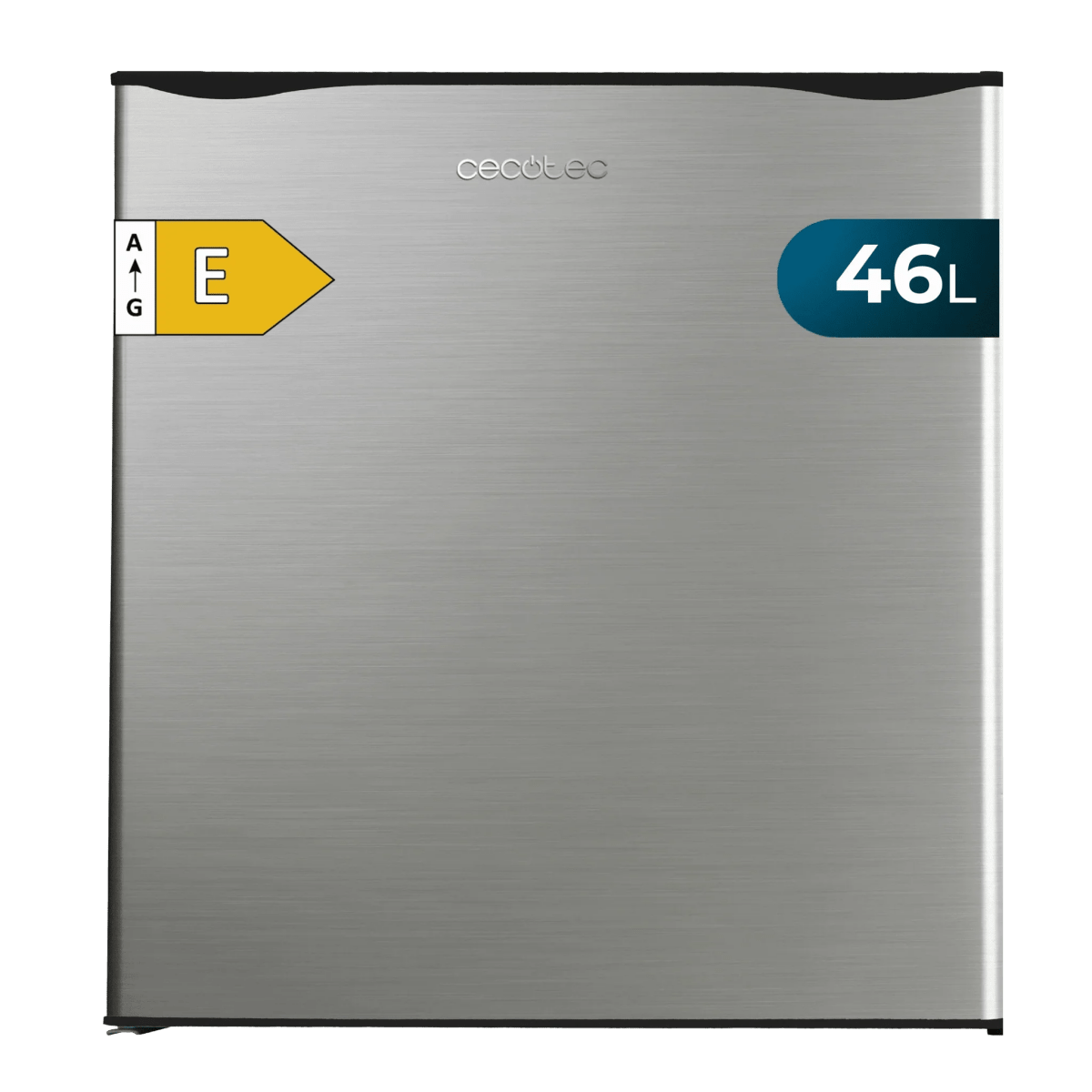 Mini Frigorífico Inox GrandCooler 20000 SilentCompress 46L con Congelador Puerta Reversible y Clase Energética E de Cecotec