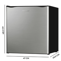 Mini Frigorífico Inox GrandCooler 20000 SilentCompress 46L con Congelador Puerta Reversible y Clase Energética E de Cecotec