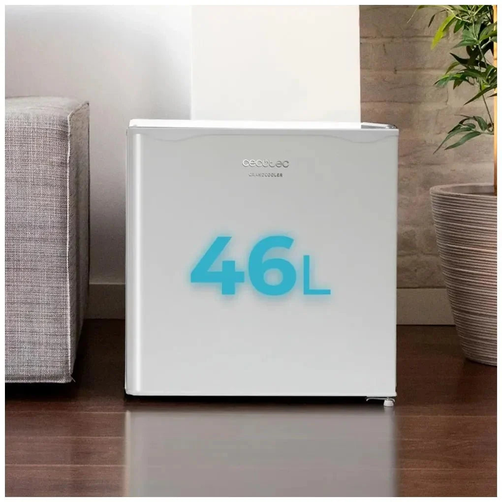 Mini Frigorífico Blanco 46L con Congelador y Puerta Reversible, Eficiencia Energética E de Cecotec