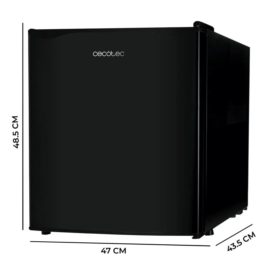 Mini Frigorífico Negro 46L con Congelador y Puerta Reversible, Clase Energética E de Cecotec