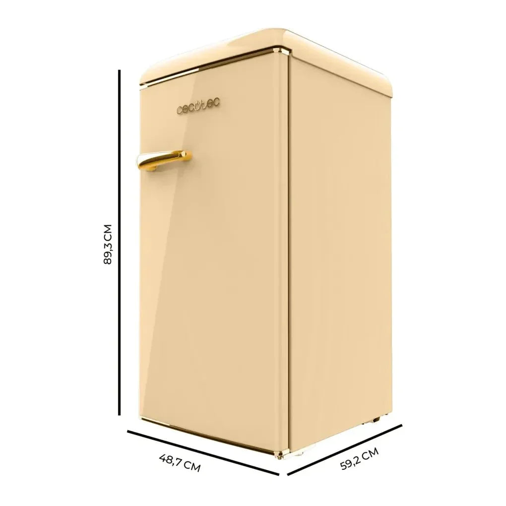Mini Frigorífico Retro Beige 95L con Icebox y Clase Energética E de Cecotec