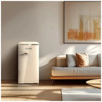 Mini Frigorífico Retro Beige 95L con Icebox y Clase Energética E de Cecotec