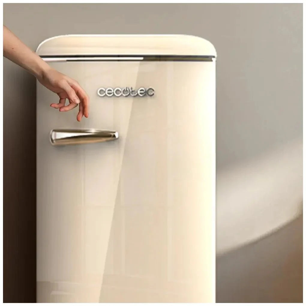 Mini Frigorífico Retro Beige 95L con Icebox y Clase Energética E de Cecotec