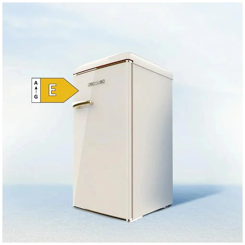 Mini Frigorífico Retro Beige 95L con Icebox y Clase Energética E de Cecotec
