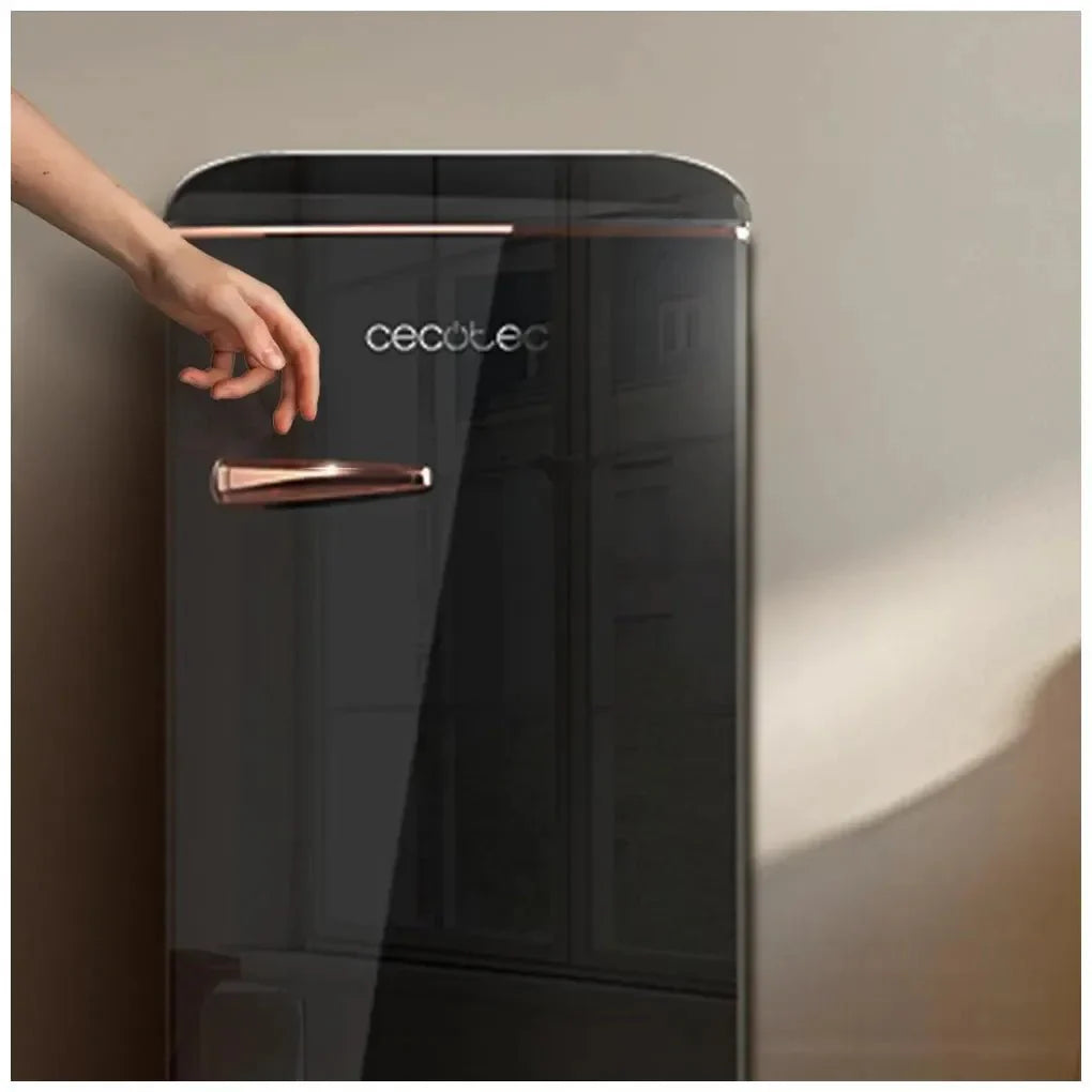 Mini Frigorífico Retro Negro 95L con Icebox y Eficiencia Energética Clase E de Cecotec