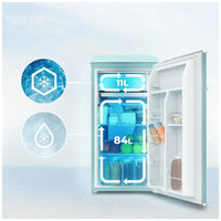 Mini Frigorífico Retro Azul 95L con Icebox y Diseño Vintage Eficiente de Cecotec