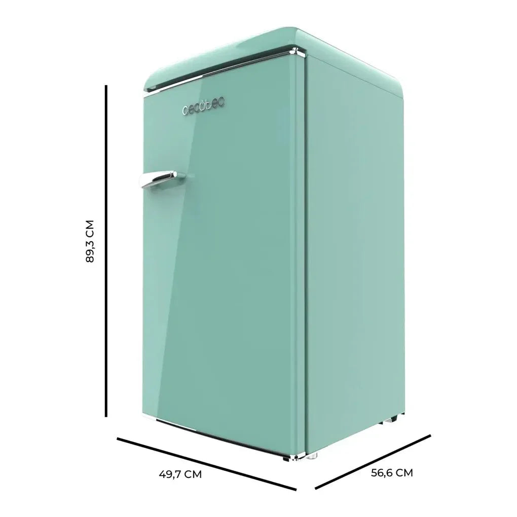 Mini Frigorífico Retro Verde 95L con Icebox y Clase Energética E de Cecotec