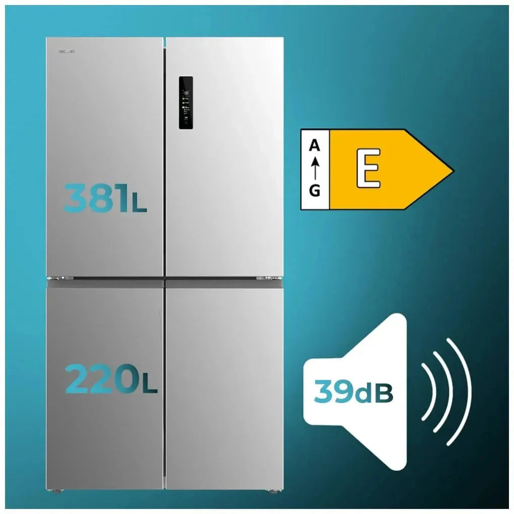 Frigorífico 4 Puertas Inoxidable 601L NoFrost con Motor Inverter y Función ECO de Cecotec