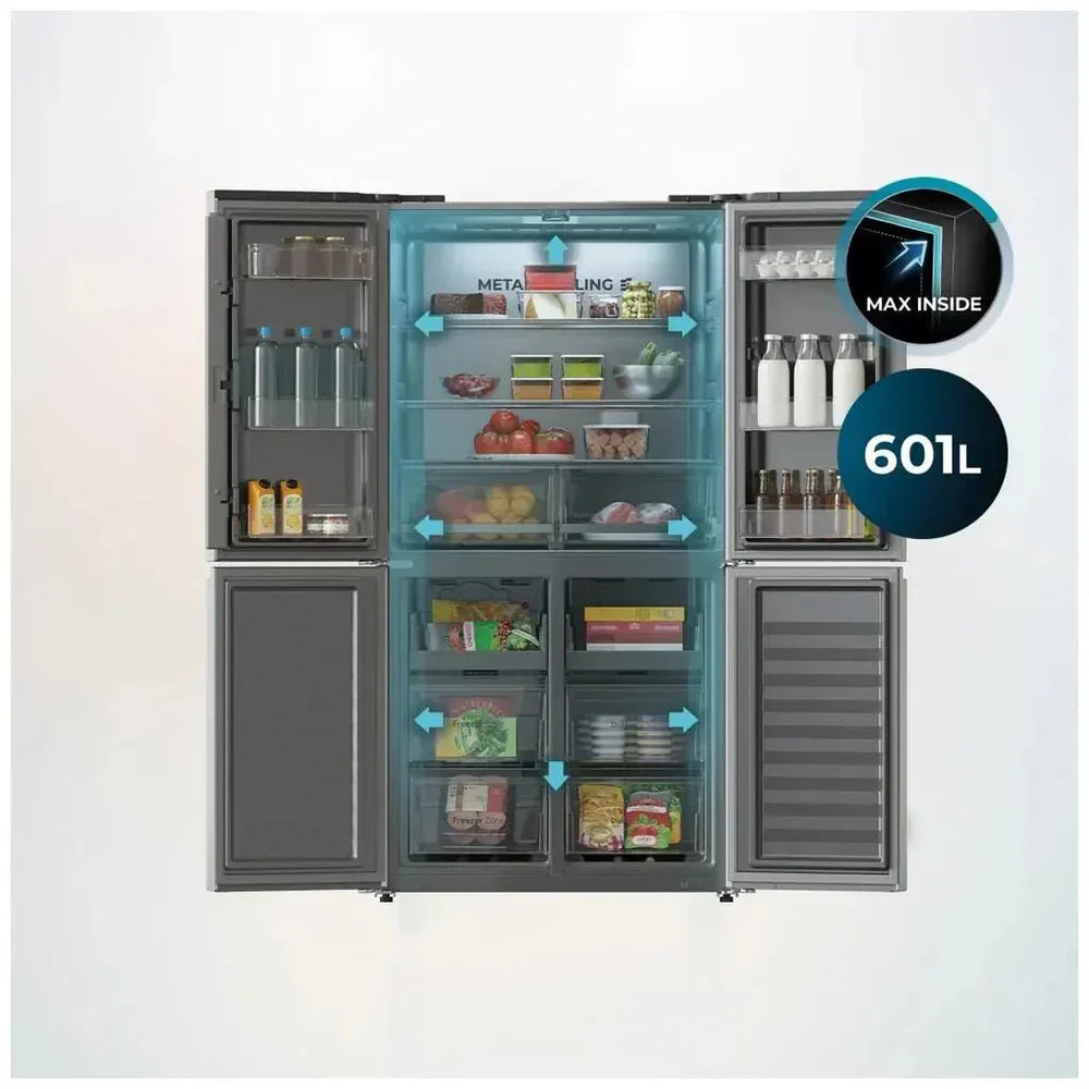 Frigorífico 4 Puertas Inoxidable 601L NoFrost con Motor Inverter y Función ECO de Cecotec