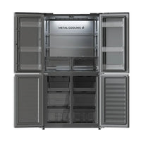 Frigorífico 4 Puertas 601L NoFrost Inoxidable Oscuro con Motor Inverter Plus de Cecotec