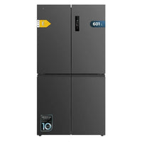 Frigorífico 4 Puertas 601L NoFrost Inoxidable Oscuro con Motor Inverter Plus de Cecotec