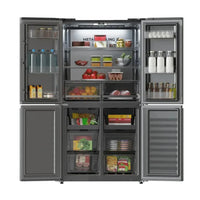 Frigorífico 4 Puertas 601L NoFrost Inoxidable Oscuro con Motor Inverter Plus de Cecotec