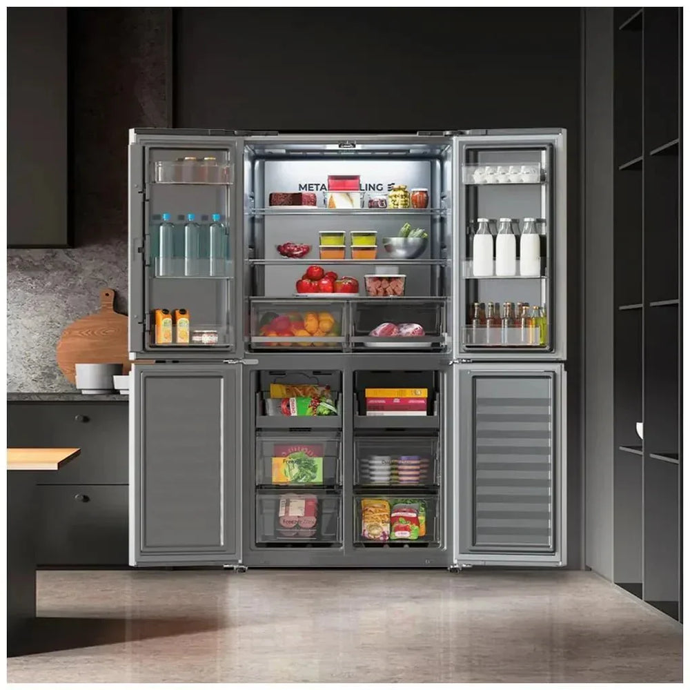 Frigorífico 4 Puertas 601L NoFrost Inoxidable Oscuro con Motor Inverter Plus de Cecotec