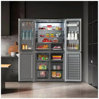 Frigorífico 4 Puertas 601L NoFrost Inoxidable Oscuro con Motor Inverter Plus de Cecotec