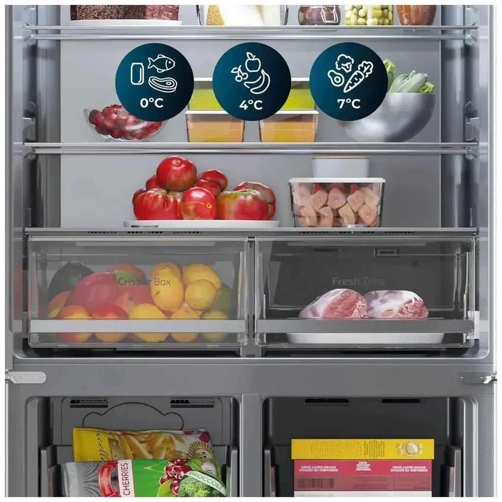 Frigorífico 4 Puertas 601L NoFrost Inoxidable Oscuro con Motor Inverter Plus de Cecotec