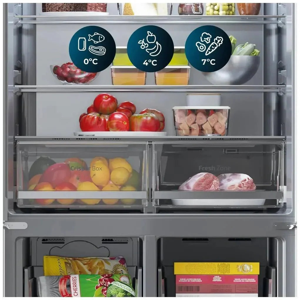 Frigorífico 4 Puertas 601L NoFrost Inoxidable Oscuro con Motor Inverter Plus de Cecotec