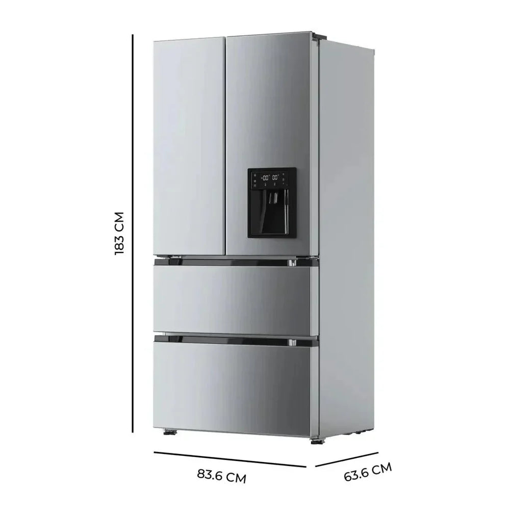 Frigorífico French Door Inox con Inverter Plus y No Frost, 436L, Clase E de Cecotec