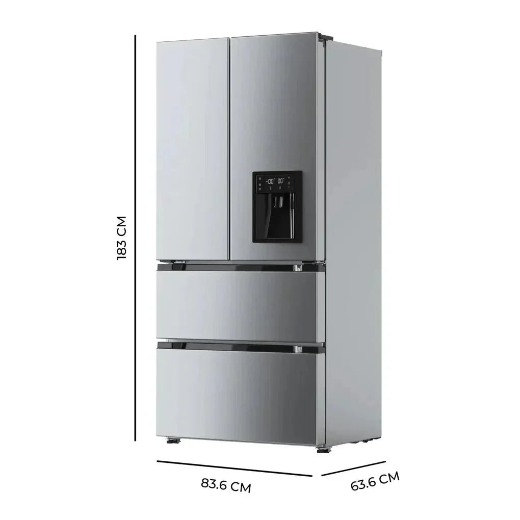 Frigorífico French Door Inox con Inverter Plus y No Frost, 436L, Clase E de Cecotec