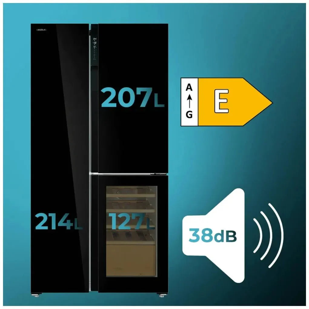 Frigorífico 3 Puertas con Vinoteca, No Frost y Compresor Inverter Plus de Cecotec