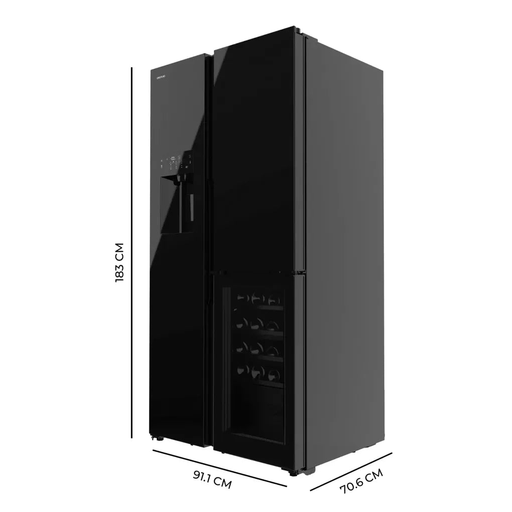 Frigorífico 3 Puertas con Vinoteca, Icemaker y Tecnología Avanzada de Conservación de Cecotec