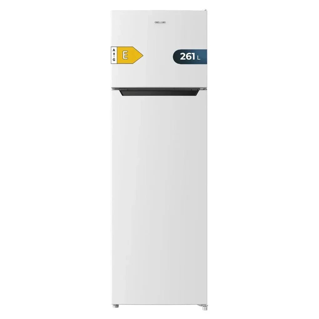 Frigorífico de Dos Puertas Blanco, 261L, Clase E, Fast Freezing y Puerta Reversible de Cecotec