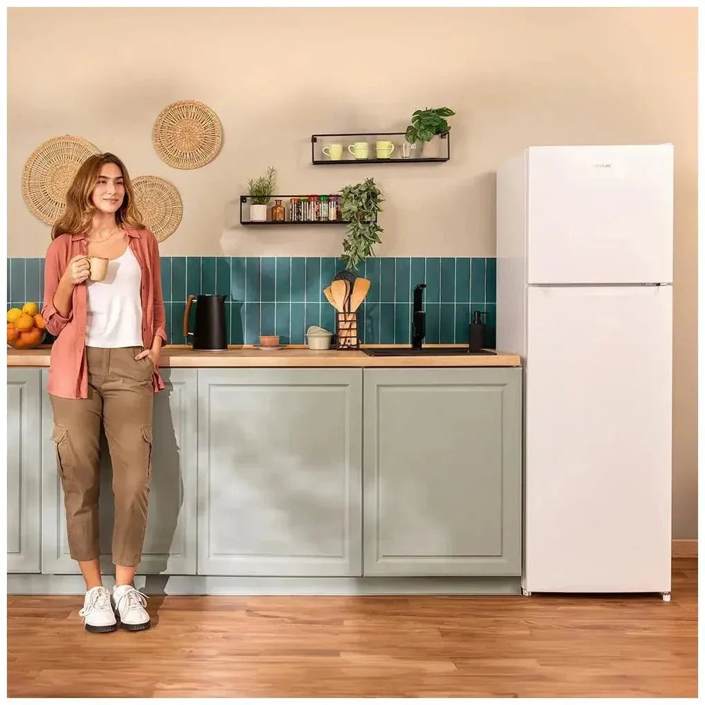 Frigorífico de Dos Puertas Blanco, 261L, Clase E, Fast Freezing y Puerta Reversible de Cecotec
