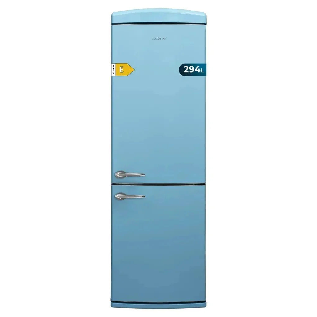 Frigorífico Retro Azul 294L: Estilo Vintage, No Frost, Eficiencia Energética E de Cecotec