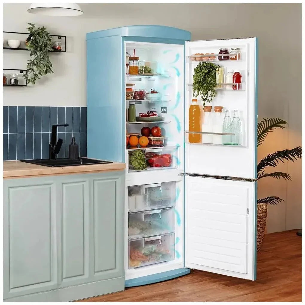 Frigorífico Retro Azul 294L: Estilo Vintage, No Frost, Eficiencia Energética E de Cecotec