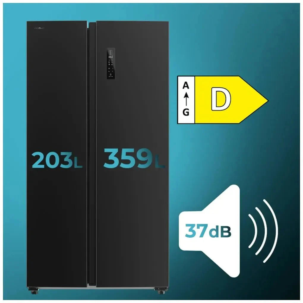 Frigorífico Americano Side by Side Inoxidable con Gran Capacidad y Ahorro Energético de Cecotec