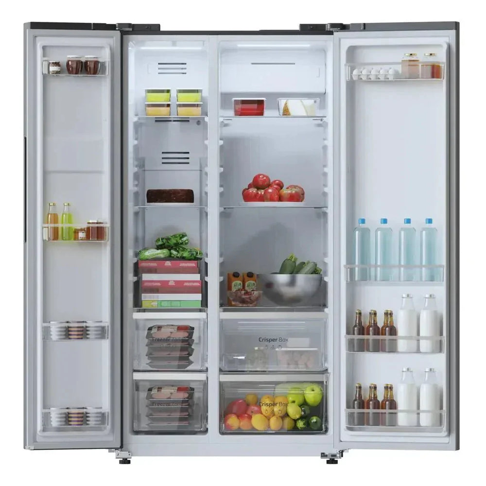 Frigorífico Americano Side by Side Inoxidable con Gran Capacidad y Ahorro Energético de Cecotec