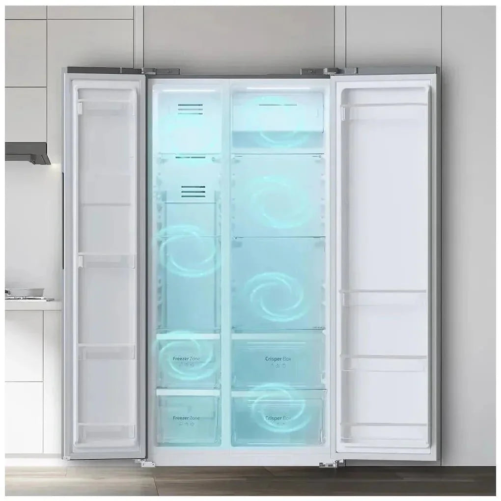 Frigorífico Americano Side by Side Inoxidable con Gran Capacidad y Ahorro Energético de Cecotec