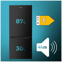 Frigorífico Combi Negro 205L con Fast Freezing y Puerta Reversible de Cecotec