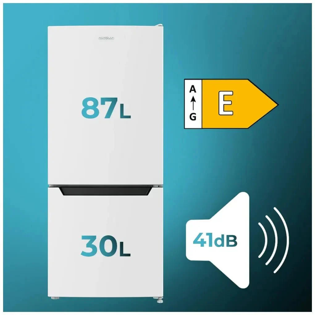 Frigorífico Combi Compacto 205L Blanco con Fast Cooling y Puerta Reversible de Cecotec